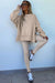 Jet Stream Solid Color Oversize Slit Sweatshirt Ribbed Leggings 2pcs Set
