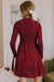 Black Frilled Neck Ribbed Knit Patchwork Long Sleeve Mini Dress