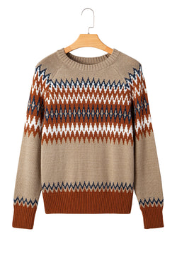 Khaki Aztec Stampa colorblock Equipa
