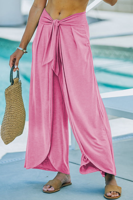 Pantalon détendu à la taille de la taille nouée nouée