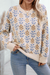 Maglione di alia dell'equipaggio floreale di albicocche