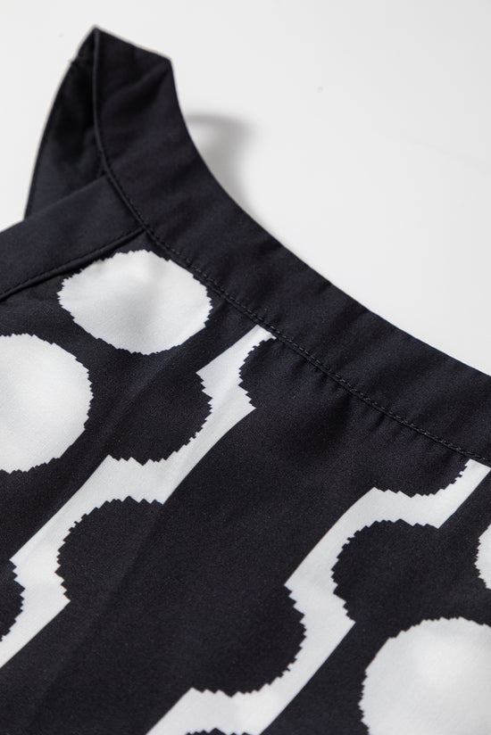 Black abstract Dot Flower Print Tank Toque