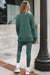 Ensemble 2 pièces de sweat-shirt fendu surdimensionné de couleur unie Green Bay avec leggings côtelés
