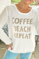White Coffee Beach ripeti il maglione grafico