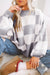 Maglione a strizzatura a scacchi kaki
