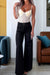 Black 2-Button High Waist Wide Leg Jeans