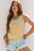Tanilla de tanque Metallic Metallic Edge Scoop Neck