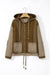 Beige Quilted Textured Patchwork Loose Fit Hooded Jacket