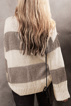 Scher maglione pullover sciolto da colorblock semplicemente taupe