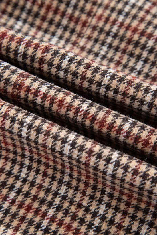 Blazer de collar de solapa de pecho de pecho marrón