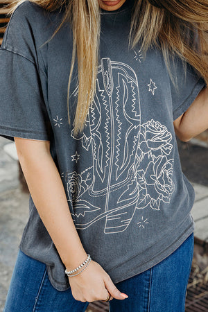 Arranha-céus Western Cowboy Boots Tee