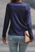 Couleur de couleur unie blanche détaillé Raglan Top à manches longues