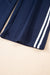 Dirty blue Varsity Striped Detail Crewneck Pullover Elastic Sweatpants 2pcs Outfit