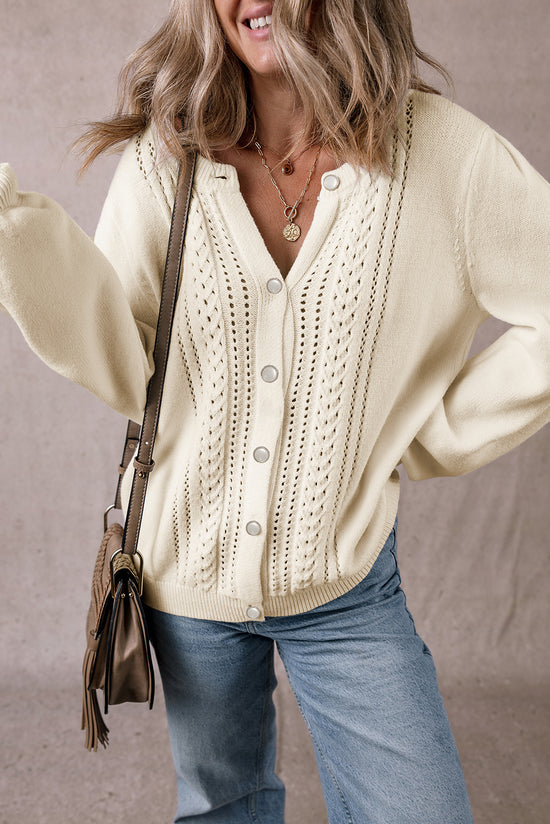 Significa a manica a pieghe di albicocche Gilotele Sighiplo cardigan