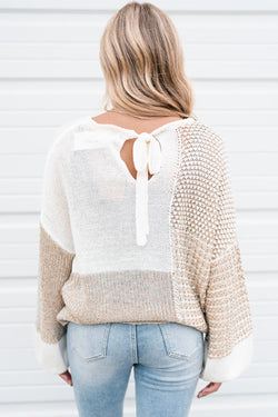 Maglione a goccia a tracolla a tracolla mista di farina d'avena