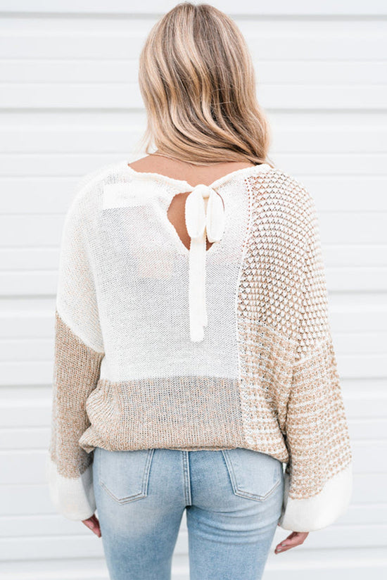 Maglione a goccia a tracolla a tracolla mista di farina d'avena