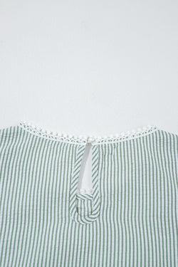 Sky Stripe Stripe Patchwork Crew Neck Topt