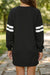 Fiery Red Varsity Contrast Banded Sleeve Shift Sweatshirt Dress