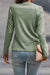 Couleur de couleur unie blanche détaillé Raglan Top à manches longues