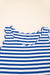 Sky Blue Stripe U Neck Maneveless Fit Fit Mini Vestido