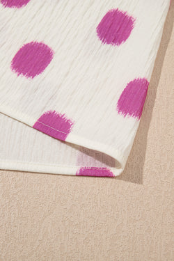 Black Polka Dot Stampa giogo a shirted coglione manica a palloncini.