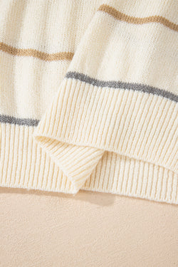 Multicolour Striped Print Drop Shoulder Shift Sweater Mini Dress