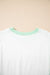 Bloque de color azul cielo Bloque de costura expuesta Camiseta Camiseta