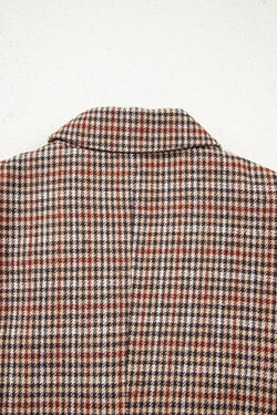 Blazer de collar de solapa de pecho de pecho marrón