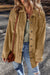 Light French Beige Bothip Boton Botón Arriba Corduro de pana