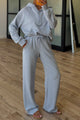 Beau Blue Half Zip Thumbhole Sleeve Hoodie Active Pants 2pcs Outfit