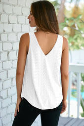 Tapa del tanque de cuello en V de punto de punto blanco con manchas