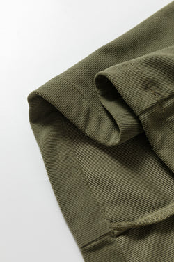 Mini abito a maniche lunghe con colletto a mezzo bottone in velluto a coste di farina d'avena