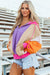 Patchwork di patchwork oversize arancione pompelmo con cappuccio con zippato completo