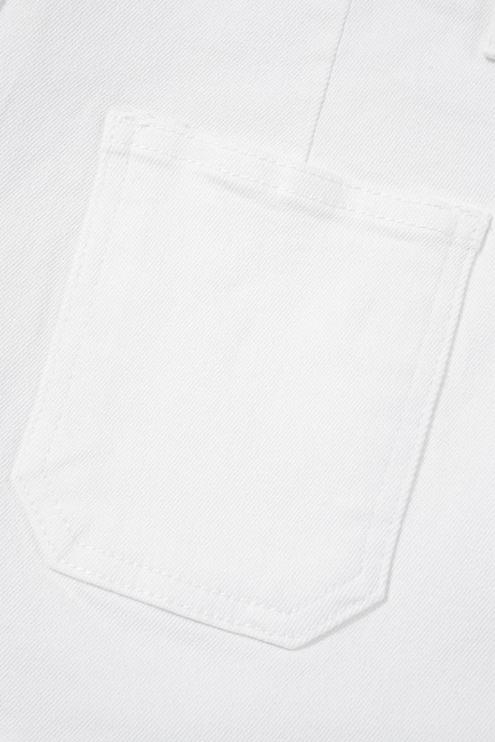 Sail Blue Shorts de jean de la taille haute de l'ourlet feston
