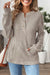 Haut en tricot Henley rose à épaules tombantes et texture côtelée