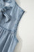 Beau Blue Bowknot Neck sin mangas con volantes Vestido de chambray