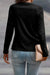 Couleur de couleur unie blanche détaillé Raglan Top à manches longues