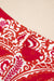 Pantaloni gambe a vita alta stampati con stampato rosso paisley