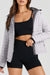 Silvery Solid Color Quilted Zip-up Puffer Jacket