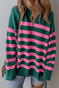 Camisinho de zíper em grande tamanho de colarinho verde