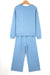 Beau Blue Floral Patchwork Drop Shoulder Pullover and Sweatpants Lounge Set