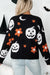 Black Halloween Mythical Night Pattern Drop ombre Sweater