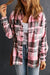 Camicia tascabile con abbottonatura plaid rosa