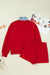 Ensemble sweat-shirt et short en satin avec col rayé rouge Racing