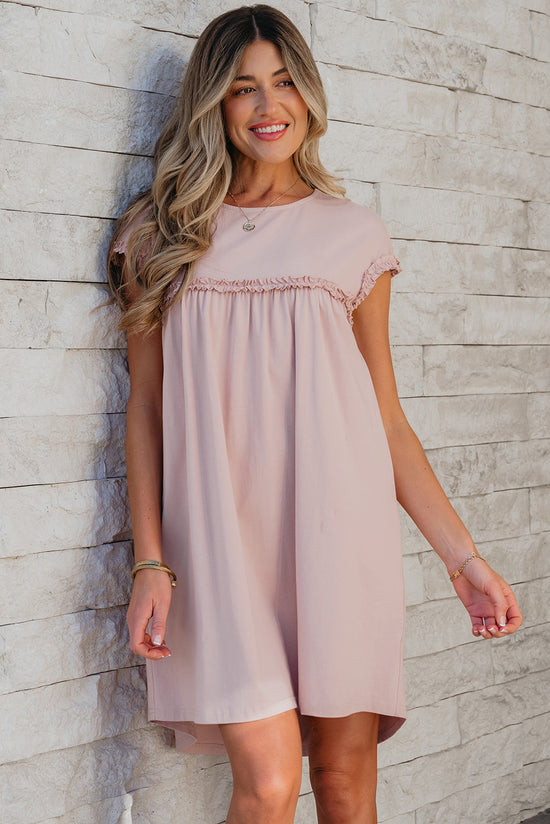 Menta verde brimele fritturato collo sciolto mini abito