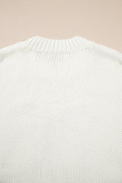 Stivali da fiocco ricamato bianco maglione a goccia grafica