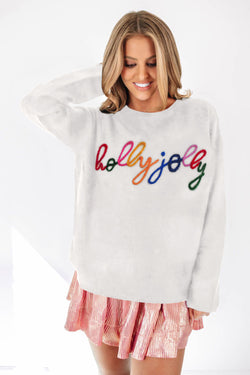 Maglione casual di agrifoglio bianco.
