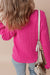 Cavo solido rosso rosa in maglia alta a goccia con spalla a goccia