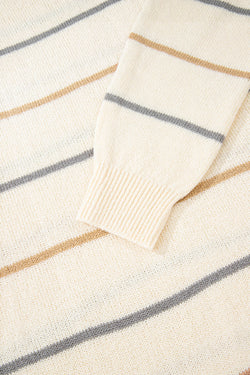 Multicolour Striped Print Drop Shoulder Shift Sweater Mini Dress