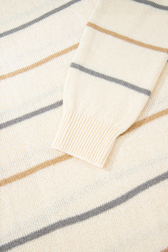 Multicolour Striped Print Drop Shoulder Shift Sweater Mini Dress